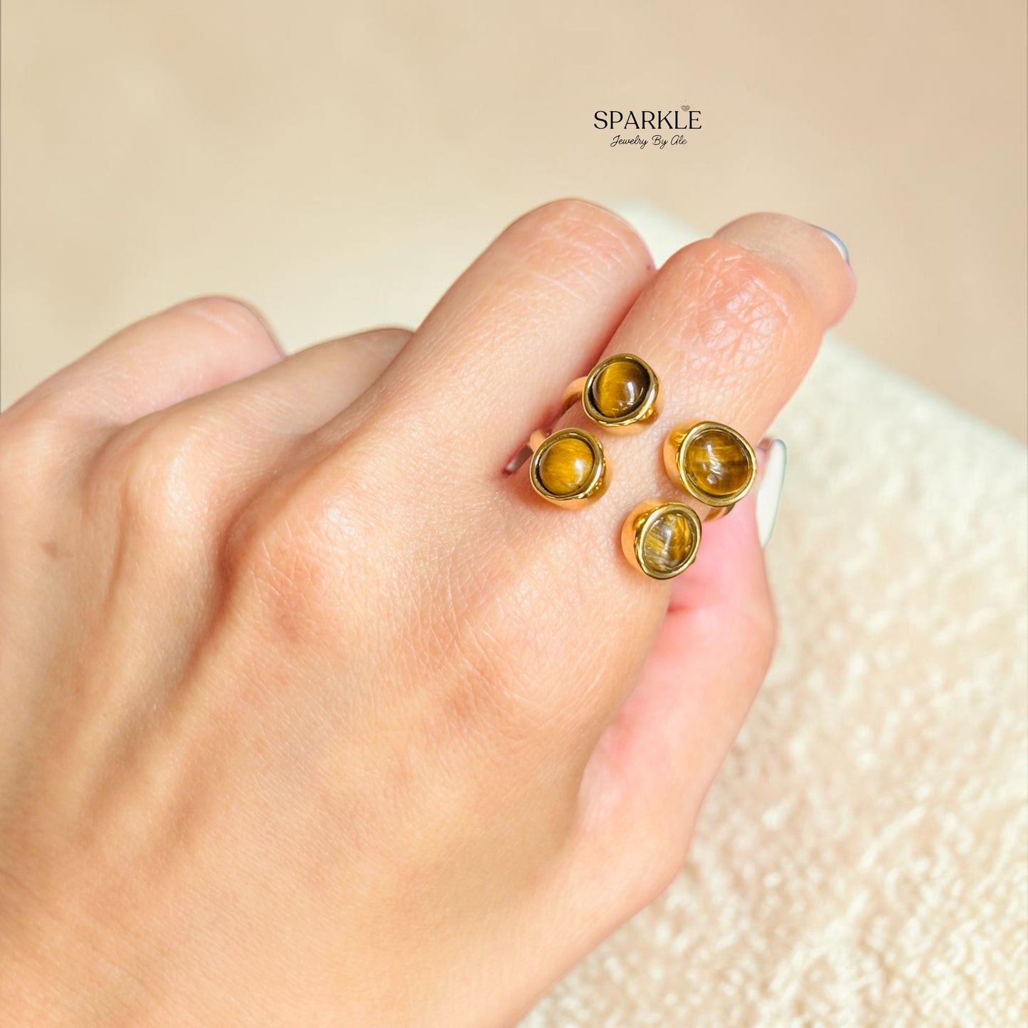 Tiger Glow Cluster Ring