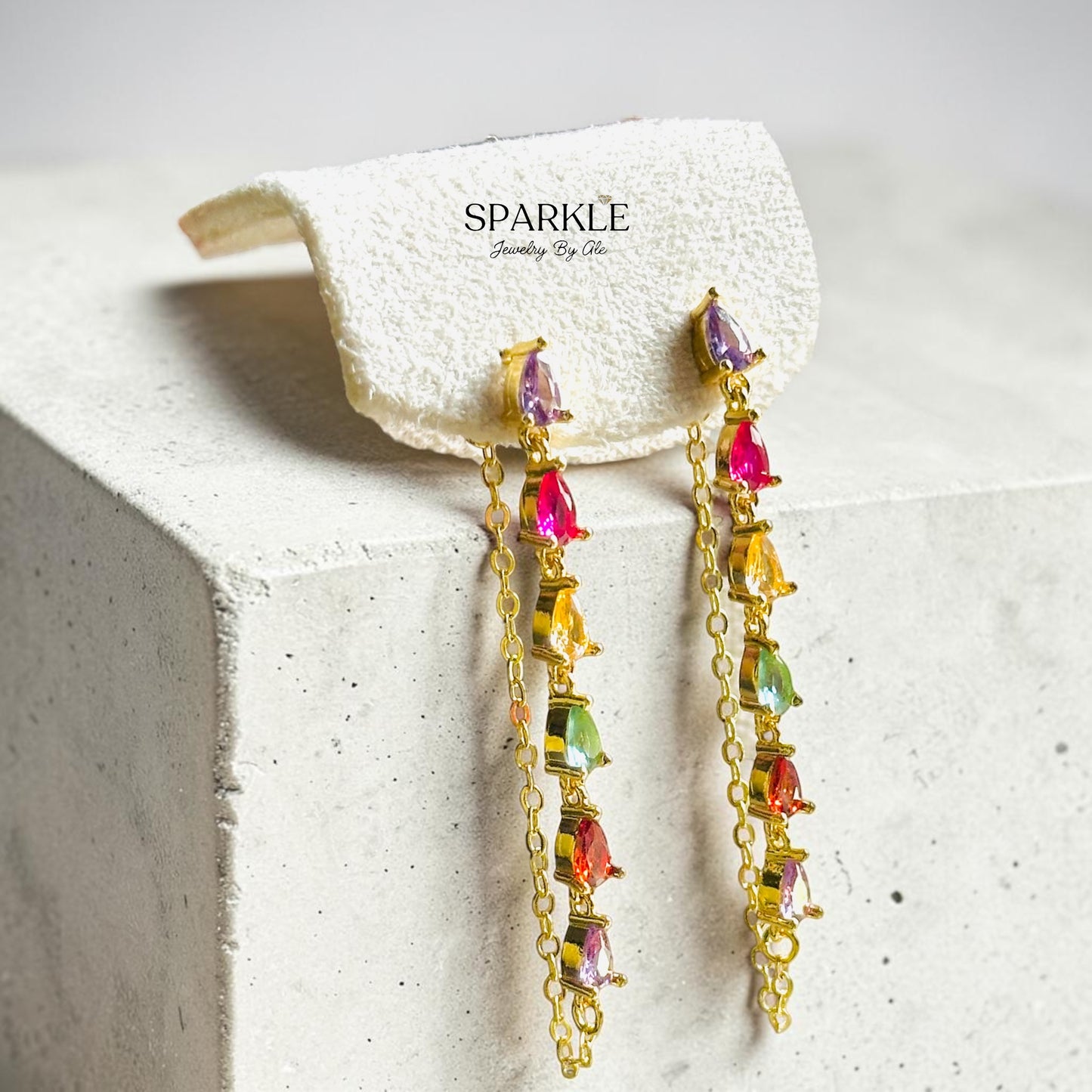 Iris Drop Chain Earrings