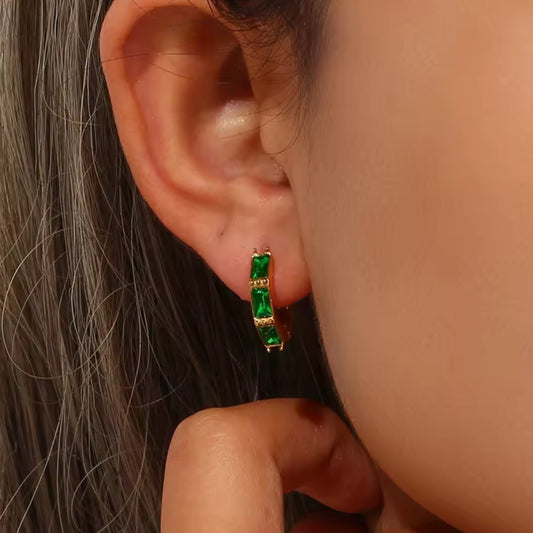 Winter Green Hoop Earrings