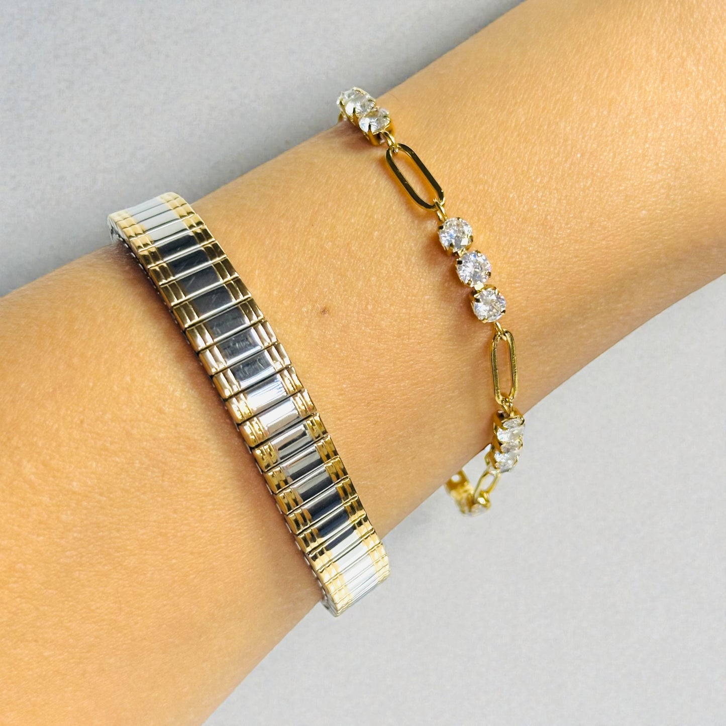 Two Tone Bangle Bracelet