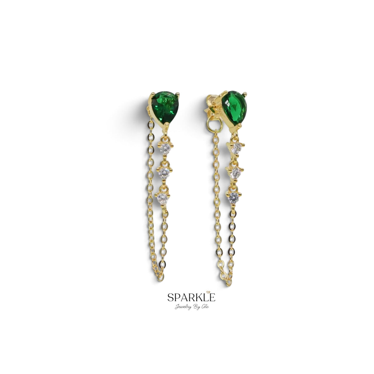 Emerald Cascade Earrings
