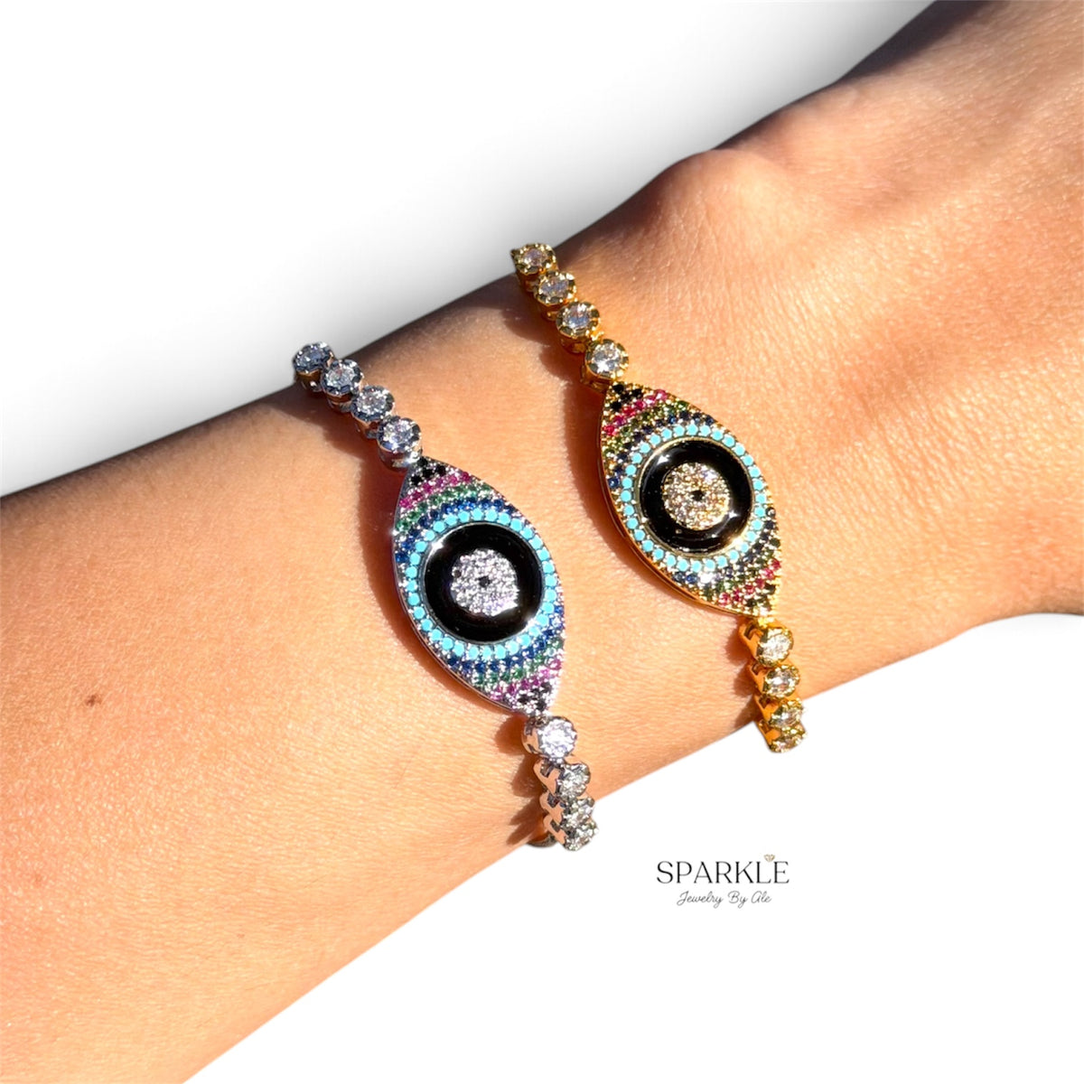 Rainbow Eye Tennis Bracelet