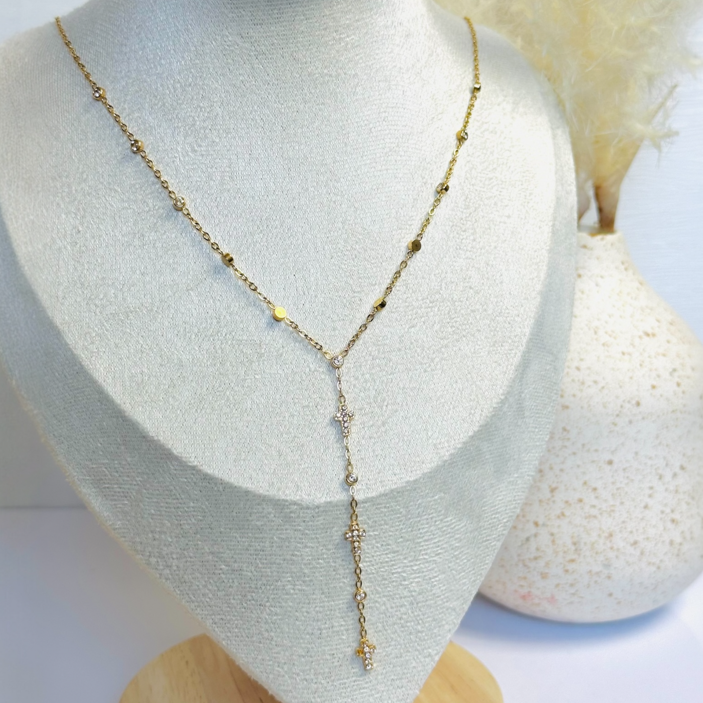 Cross “Y” Layer Necklace