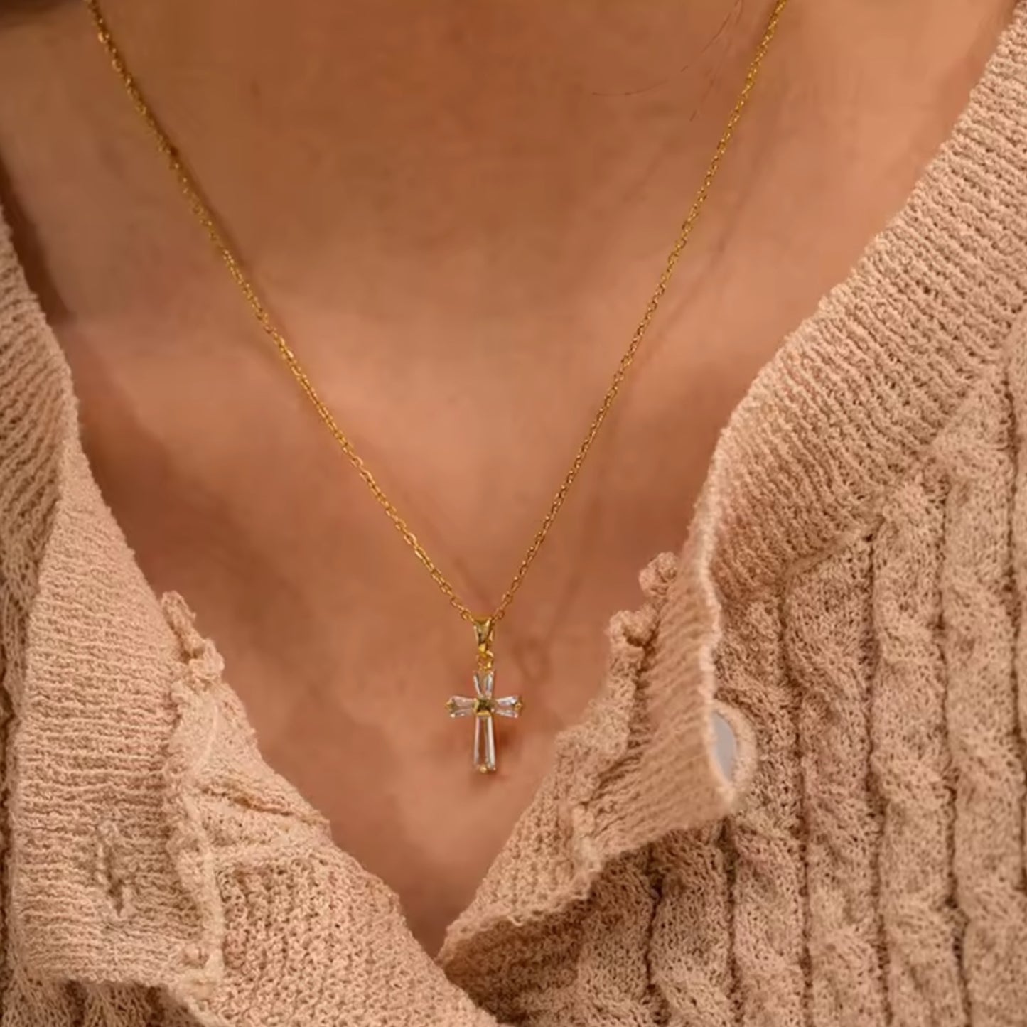 Radiant Cross Necklace