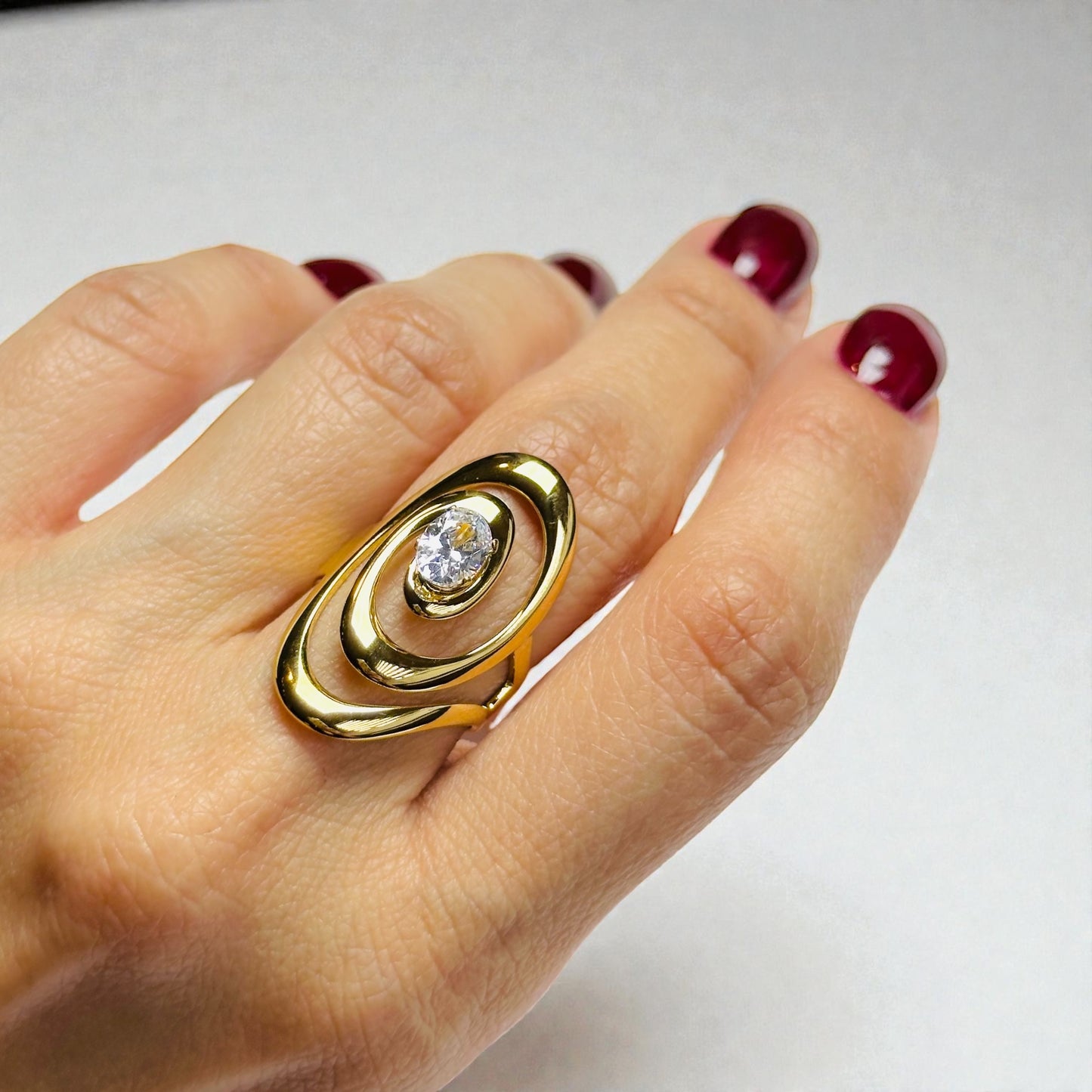 Swirl Zirconia Ring
