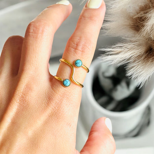 Turquoise Dots Ring