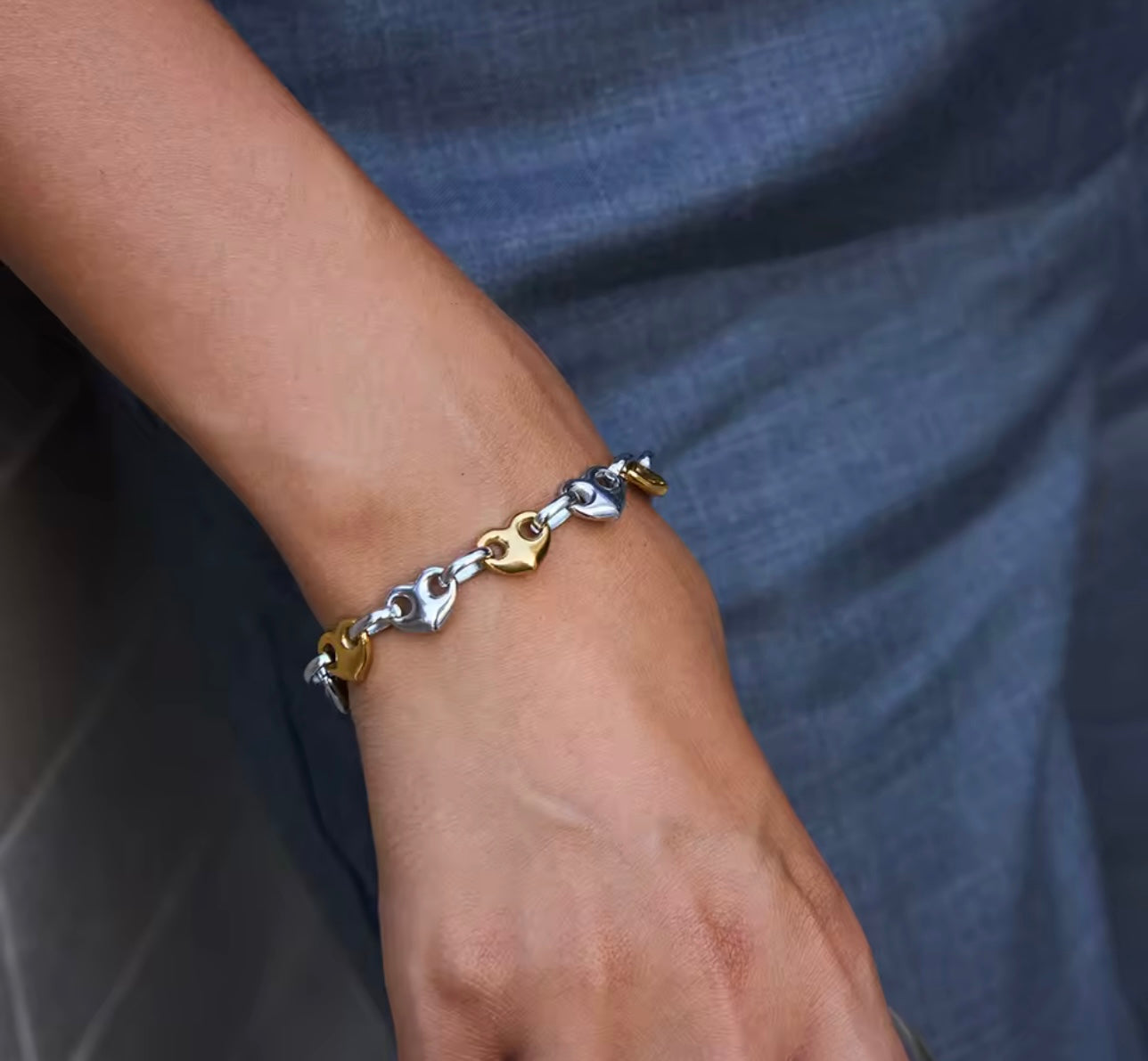 Coffee Bean Heart Bracelet