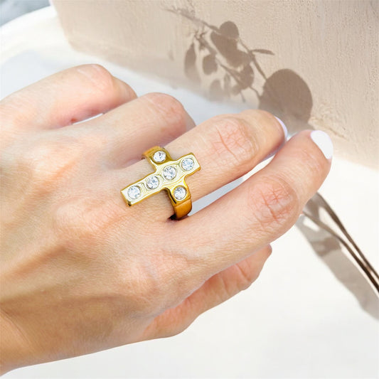 Sparkle Cross Ring