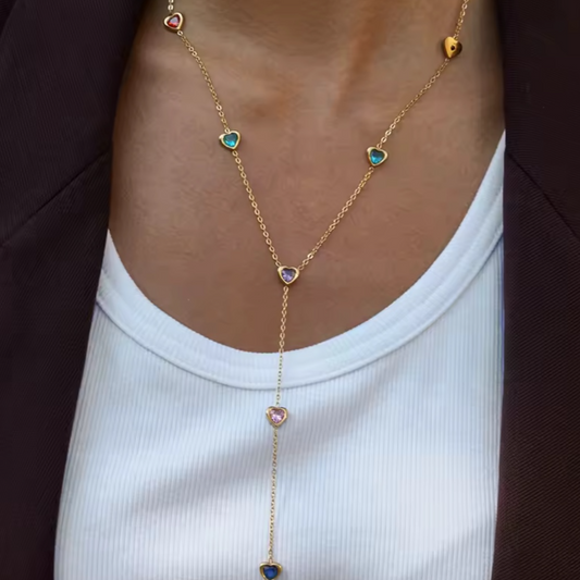 Hearts "Y" Necklace