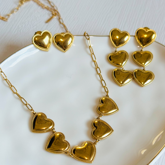 Cozy Love Heart Dangle Earrings