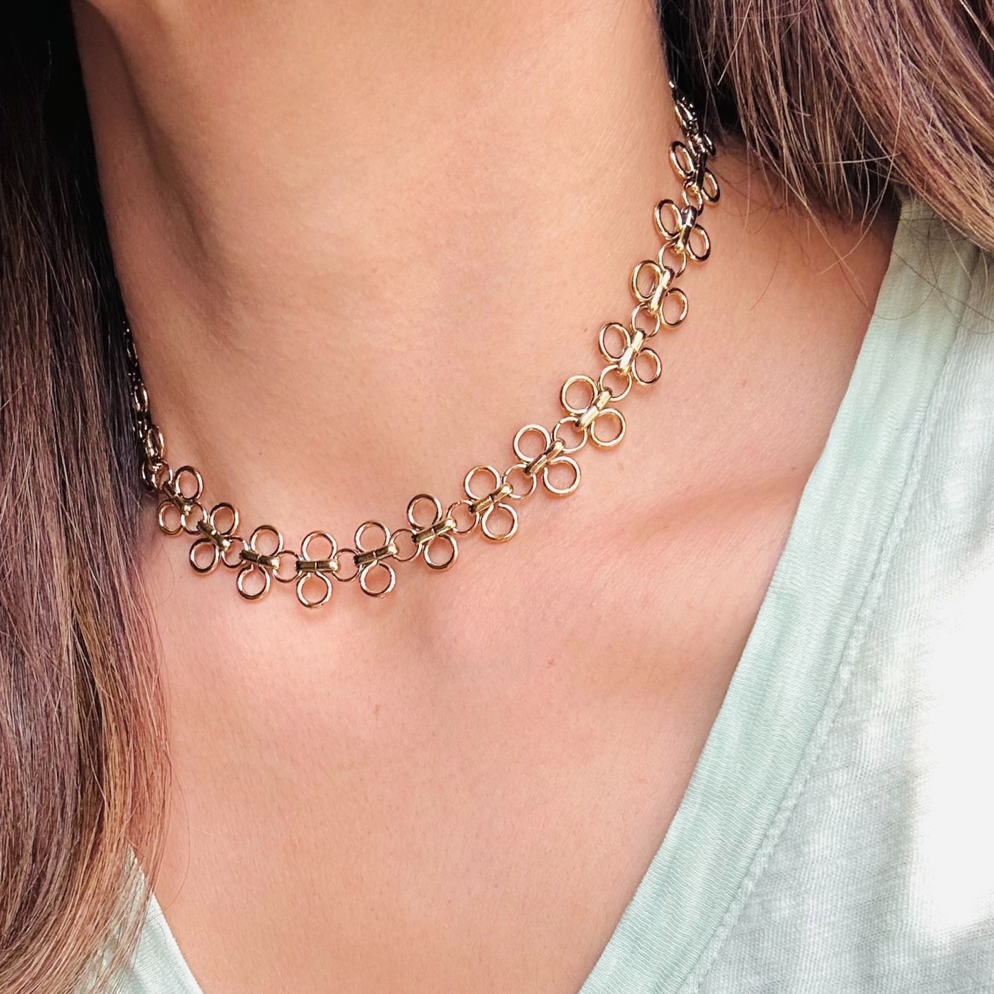 Round Hollow Chain Necklace