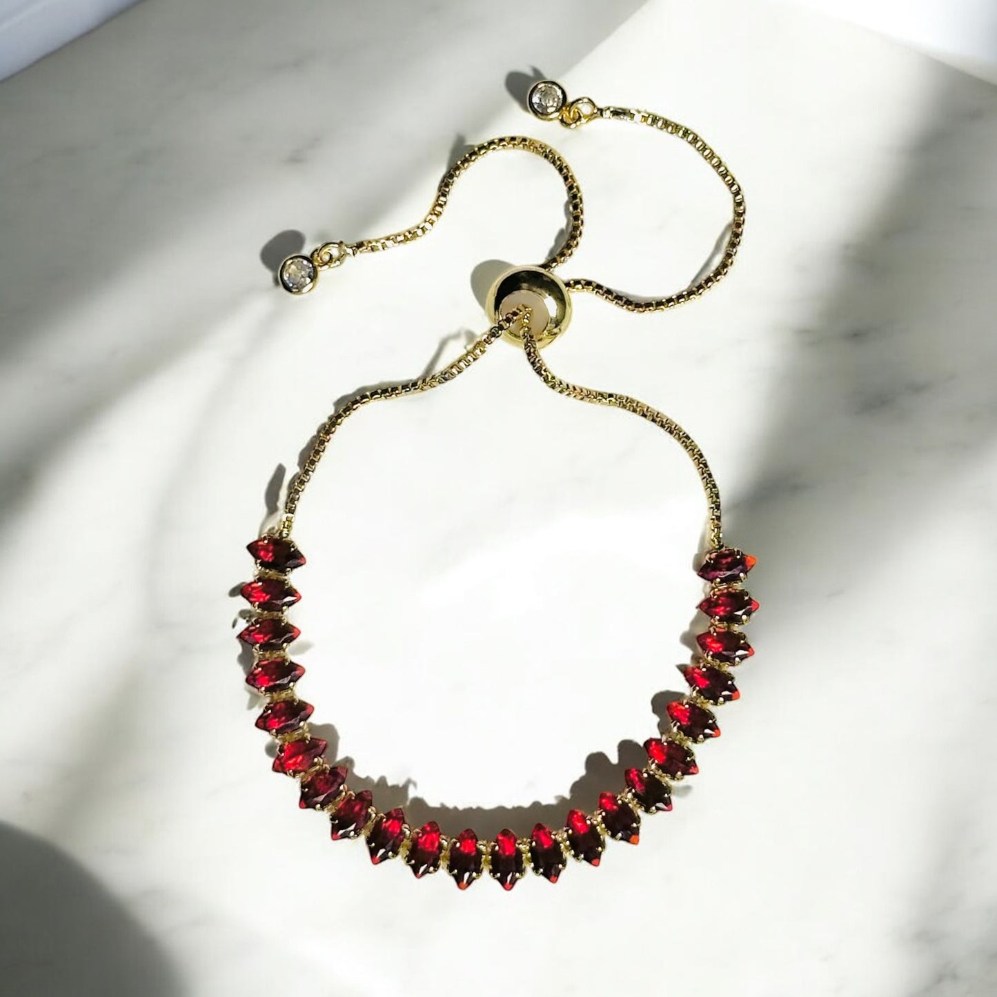 Red Oval Zirconia Bracelet