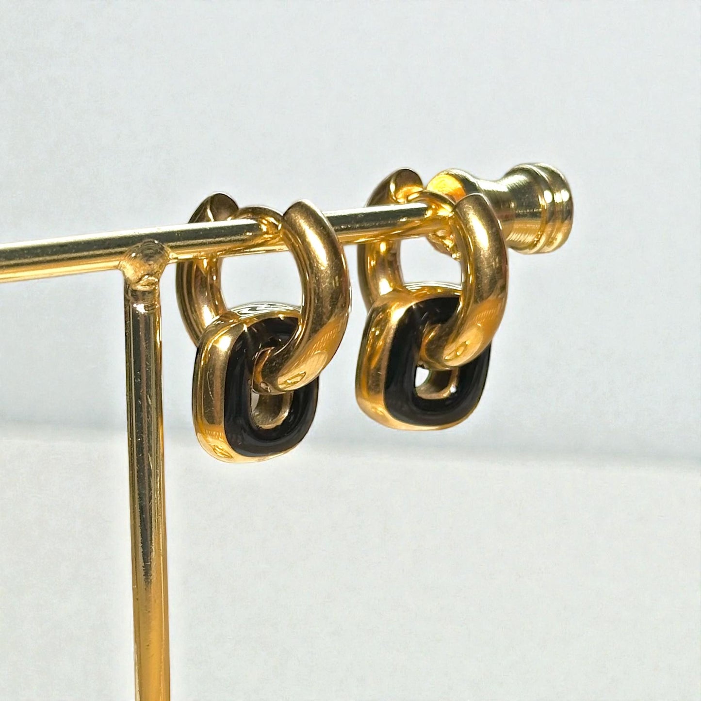 Noir Square Earrings