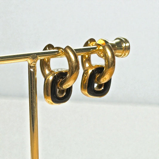 Noir Square Earrings
