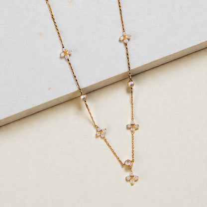 Mini Sparkle Flowers Necklace