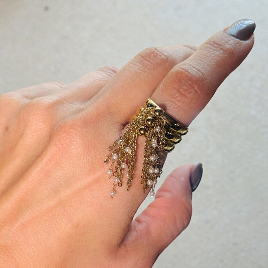 Pearl Tassel Ring