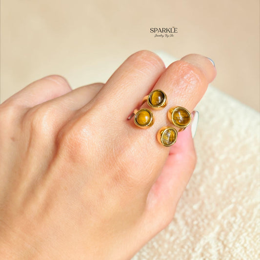 Tiger Glow Cluster Ring