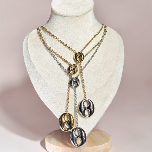 Coffee Bean Lariat Necklace