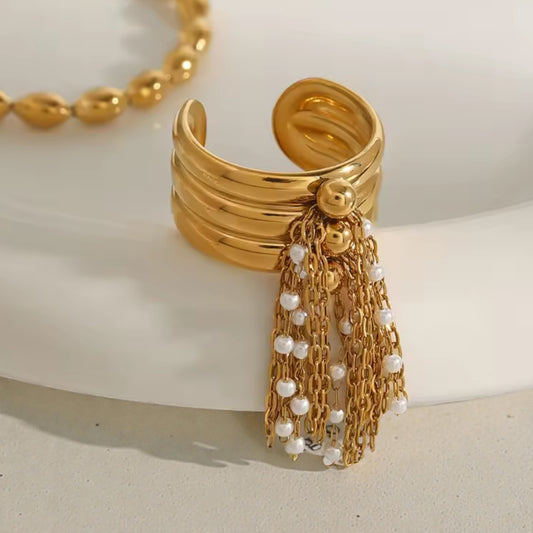 Pearl Tassel Ring