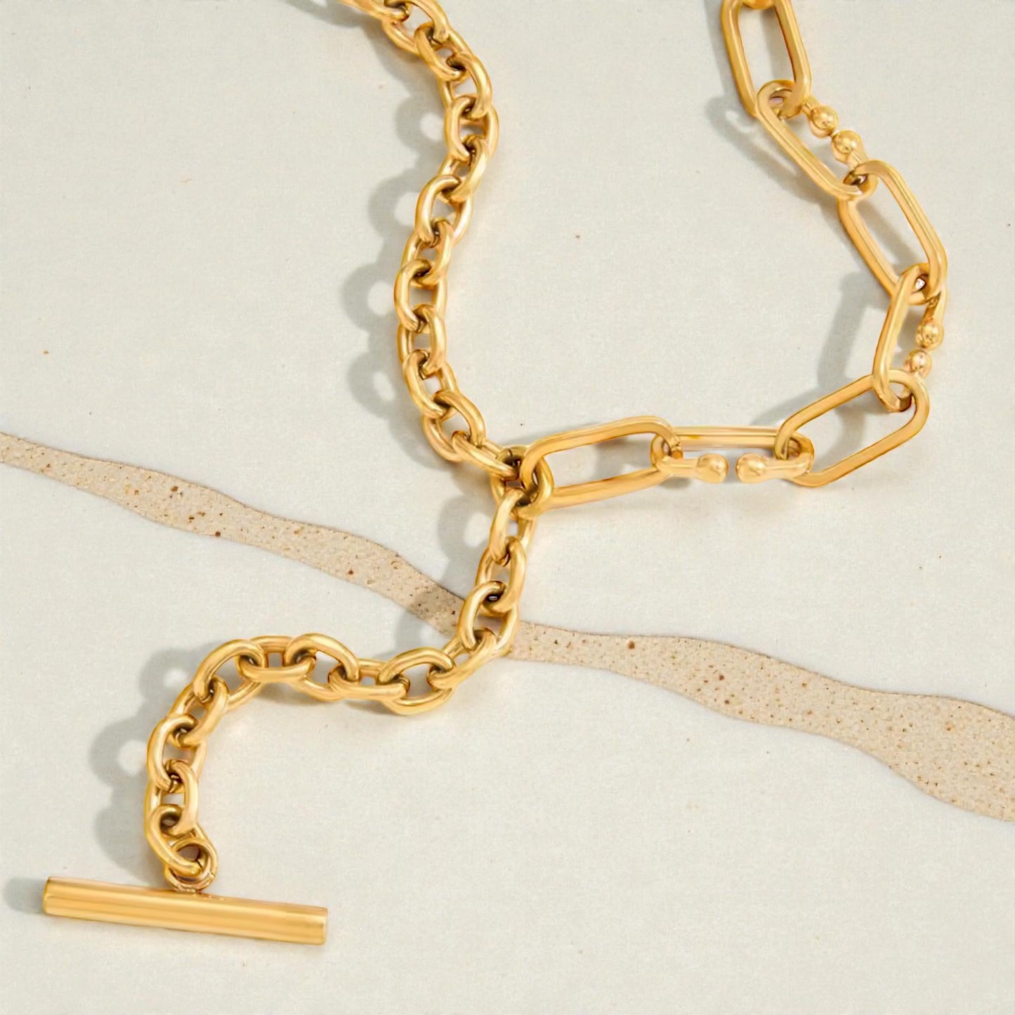 Y Mixed Chain Necklace