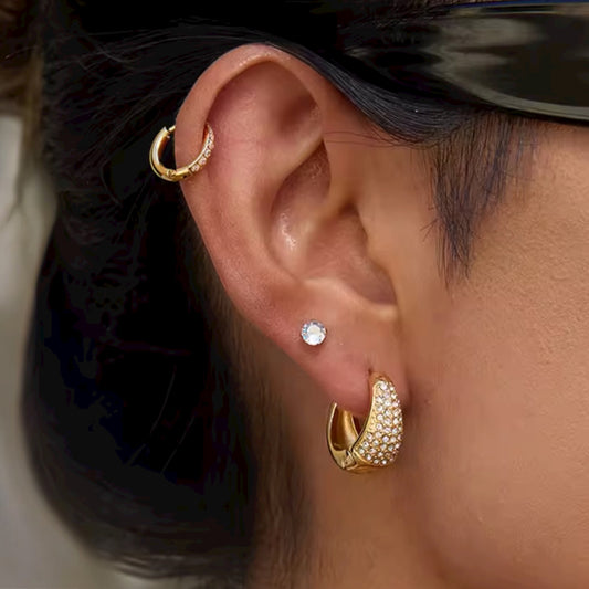 Zirconia Bold Hoop Earrings