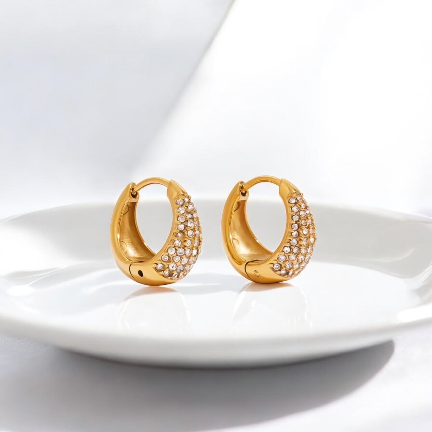 Zirconia Bold Hoop Earrings