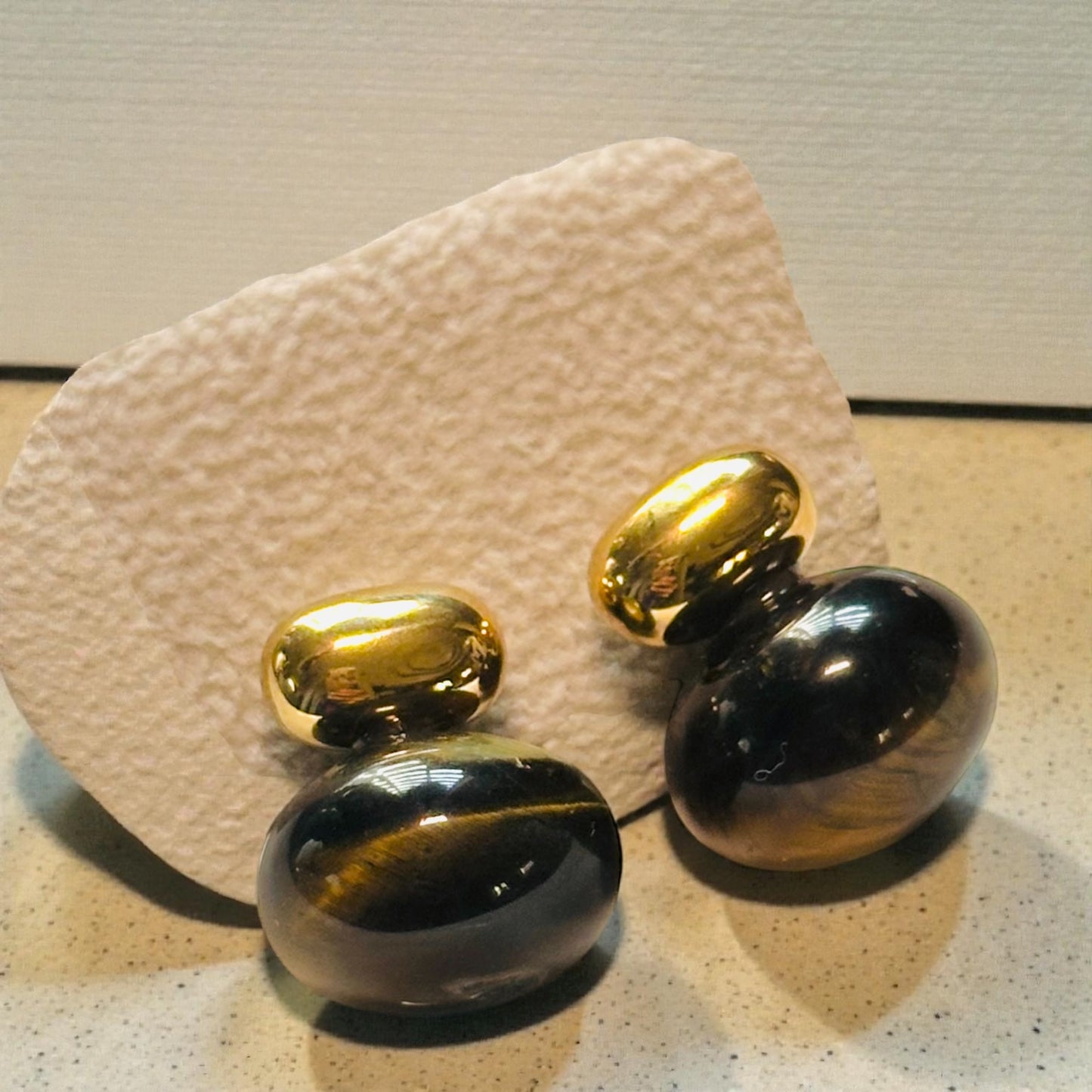 Tiger Eye Stud Earrings