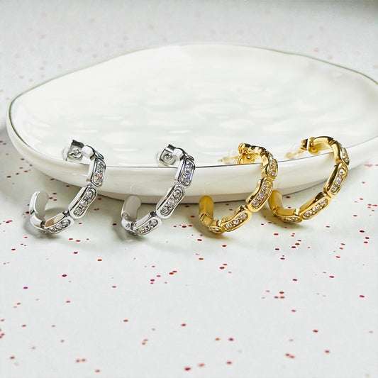 Holiday Sparkle Hoop Earrings