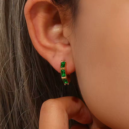 Winter Green Hoop Earrings