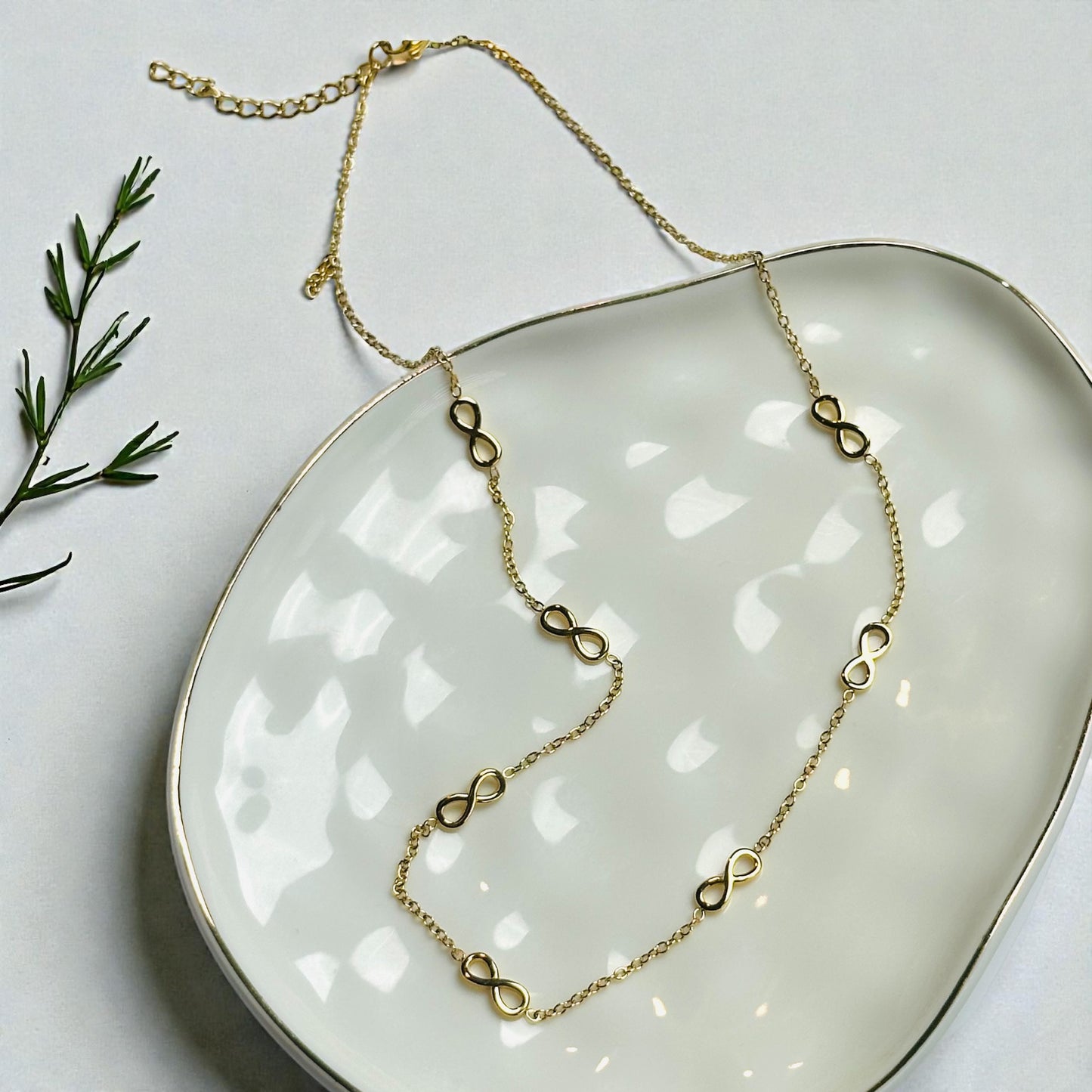 Infinity Necklace and Bracelet Set