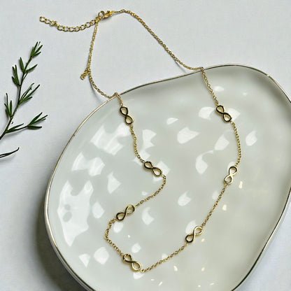 Infinity Necklace and Bracelet Set