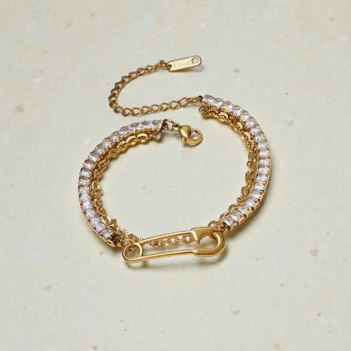 Safety Pin Tennis Bracelet