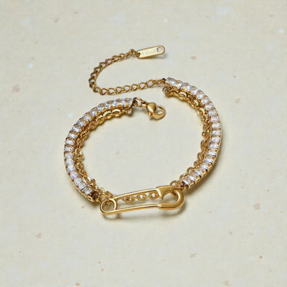 Safety Pin Tennis Bracelet