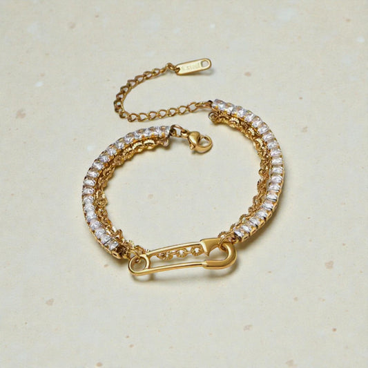 Safety Pin Tennis Bracelet