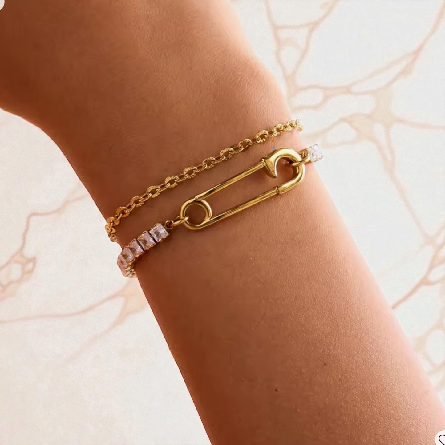 Safety Pin Tennis Bracelet