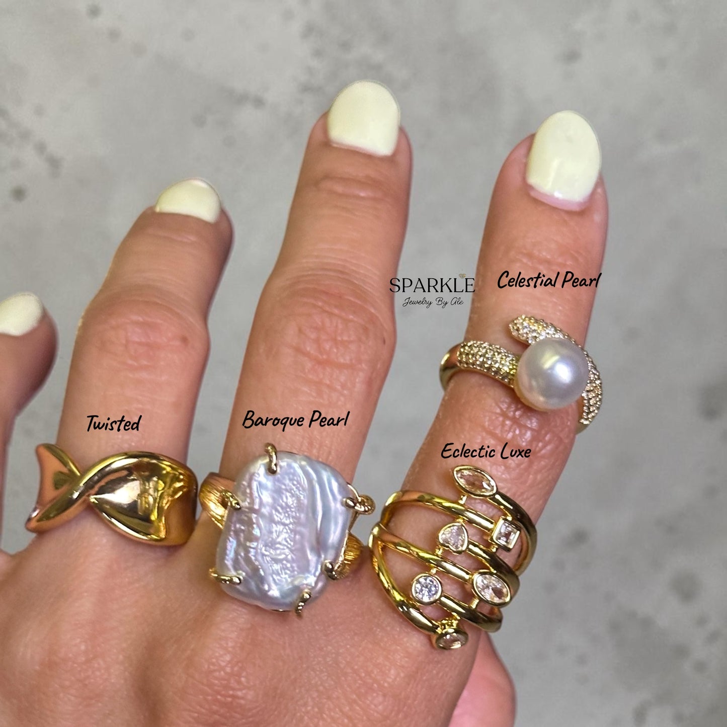 Golden Drama Rings