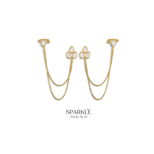 Dazzle Drop Earrings and Ear Cuff
