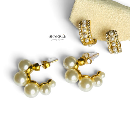 Pearl Hoops Earrings