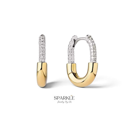 Luxe Duo-Tone Huggie Earrings