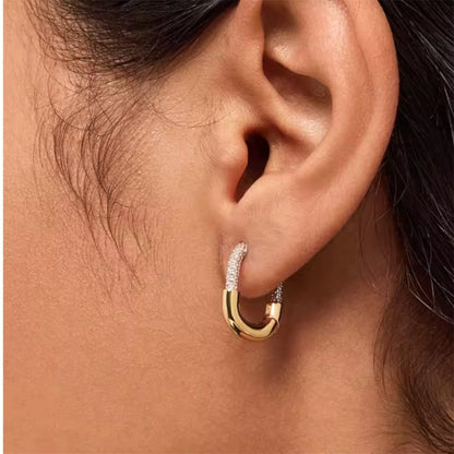 Luxe Duo-Tone Huggie Earrings