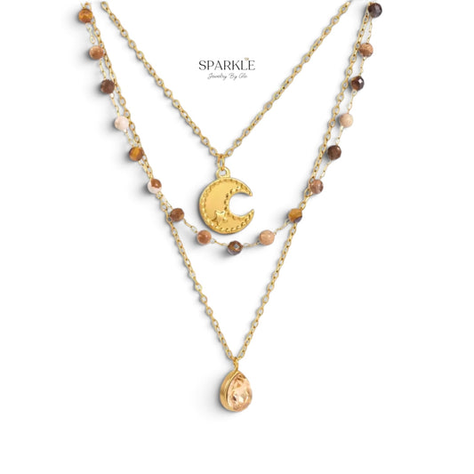Amber Moon Layer Necklace