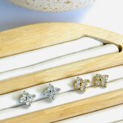 Mini Flower CZ Earring