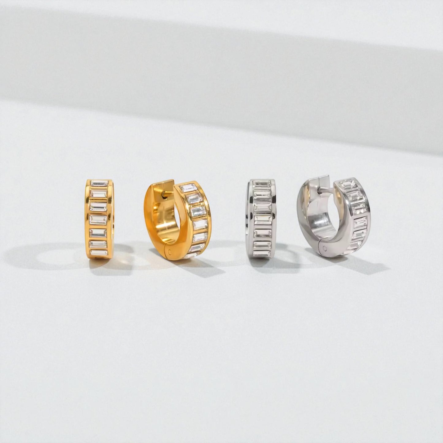 Baguette Glow Hoops Earrings