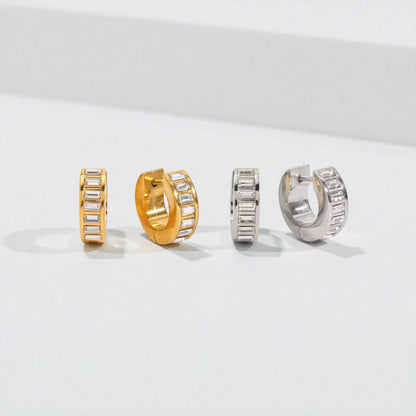 Baguette Glow Hoops Earrings