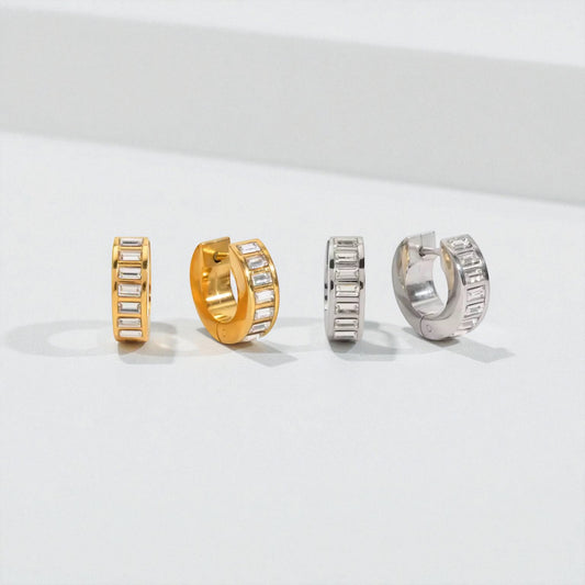 Baguette Glow Hoops Earrings