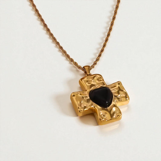 Black / Red Cross Necklace