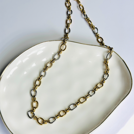 TwoTone Round Chain Necklace