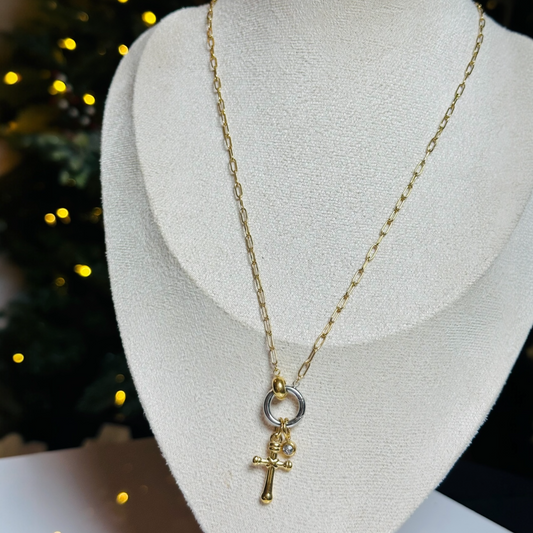 Cross Ring Necklace