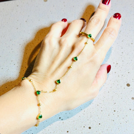 Evergreen Heart Ring Bracelet