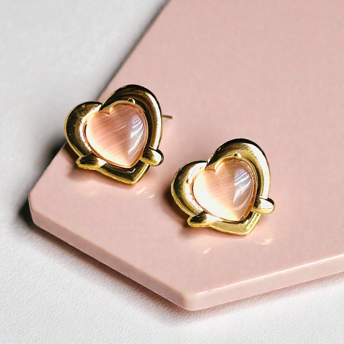 Blush Heart Earrings